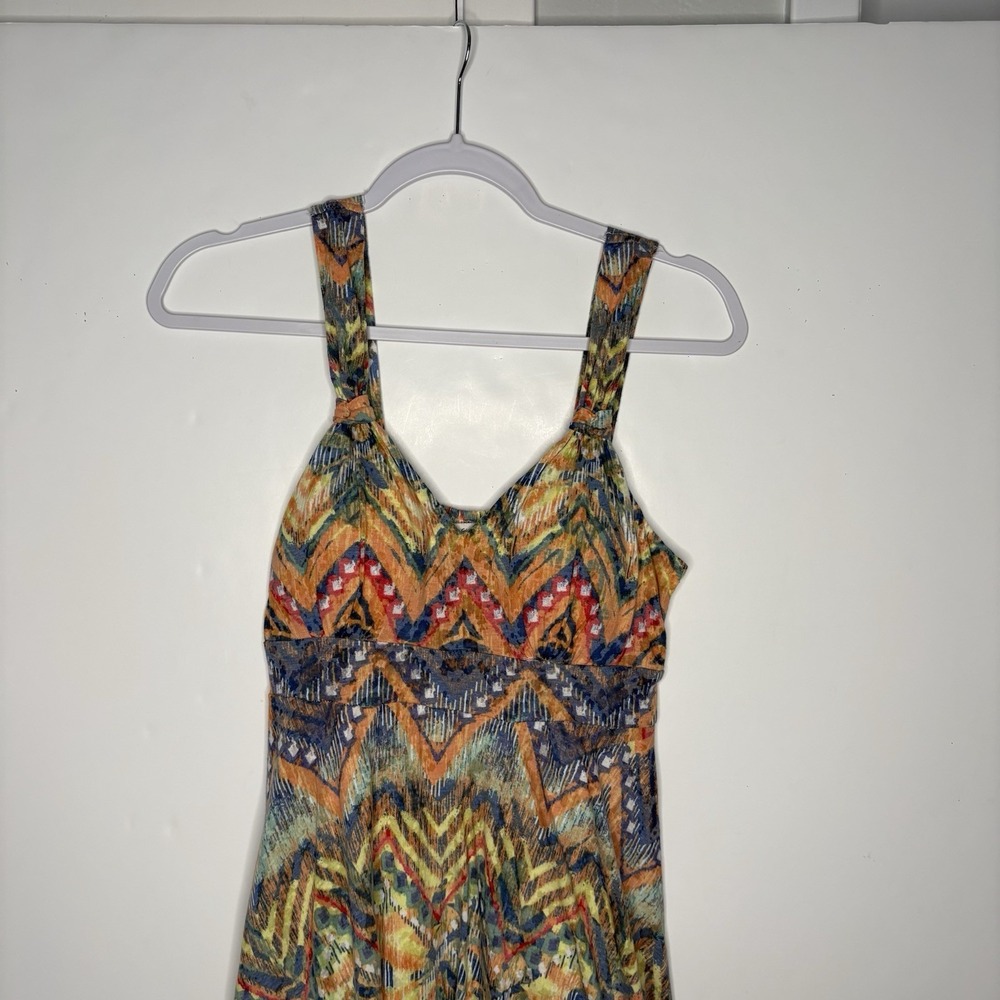 American Rag Cie Tribal Boho Asymmetrical Handkerchief-Hem Dress Large Summer